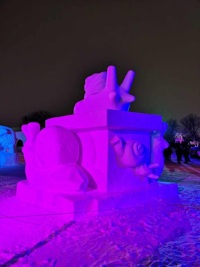 Winnipeg Manitoba City Festival Voyageur FestivalduVoyageur Sculpture Snow SnowSculpture  Snail Snails