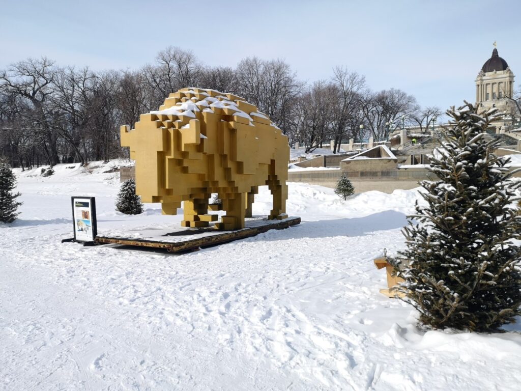 Winnipeg Manitoba City Forks TheForks Art Bison Buffalo