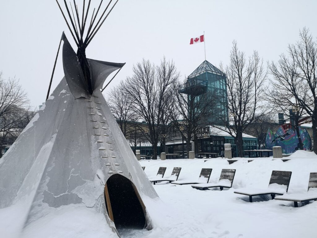 Winnipeg Manitoba City Forks TheForks Tipee Snow