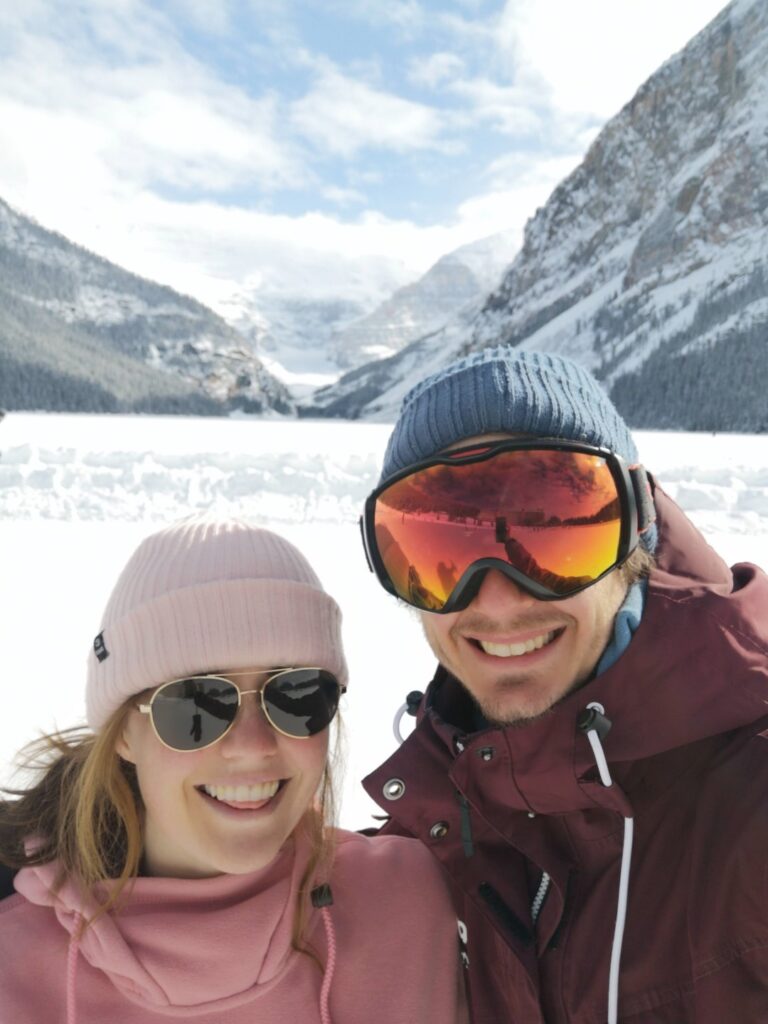 Lake Louise LakeLouise Banff Alberta Rockies TheRockies Mountain Mountains Skate Skating Ice IceSkate IceSkating Ceri Me Etienne Selfie