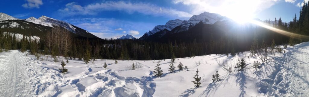 Goat Creek GoatCreek Cross-country XCountry X-country CrossCountry Ski CrossCountrySki Cross-CountrySki Skiing Canmore Alberta CrossCountrySkiing  Rockies TheRockies Forest Snow
Mountain Mountains Panorama