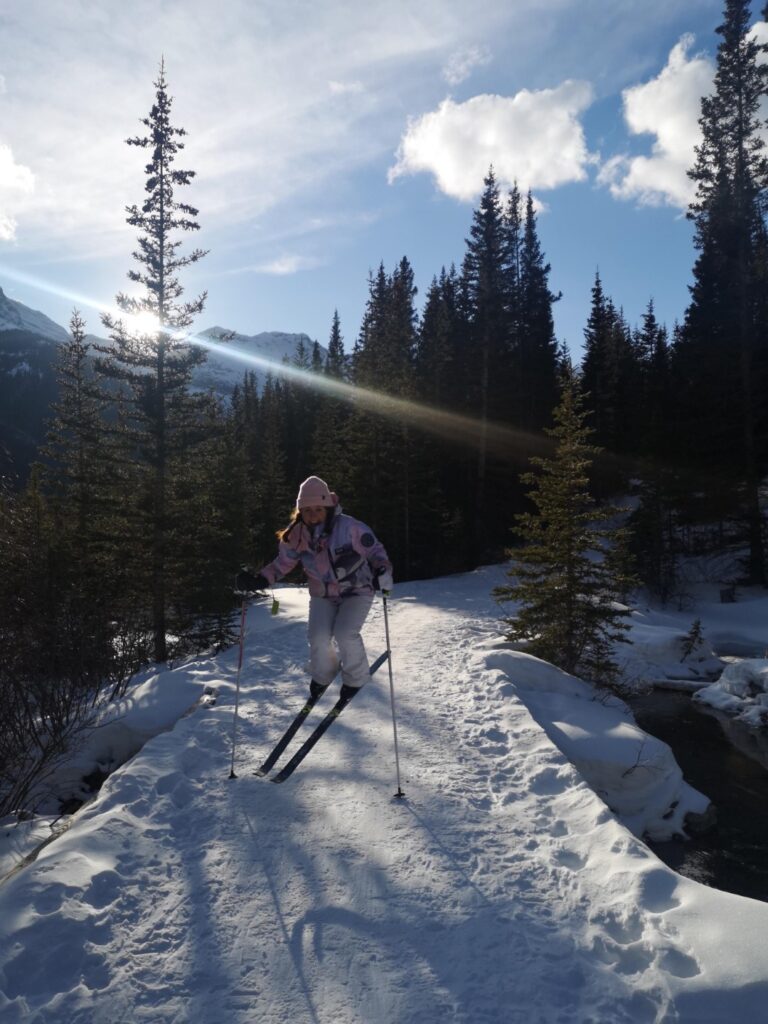 Goat Creek GoatCreek Cross-country XCountry X-country CrossCountry Ski CrossCountrySki Cross-CountrySki Skiing Canmore Alberta CrossCountrySkiing  Rockies TheRockies Forest Snow
Ceri Coat M&MC Jump jumping