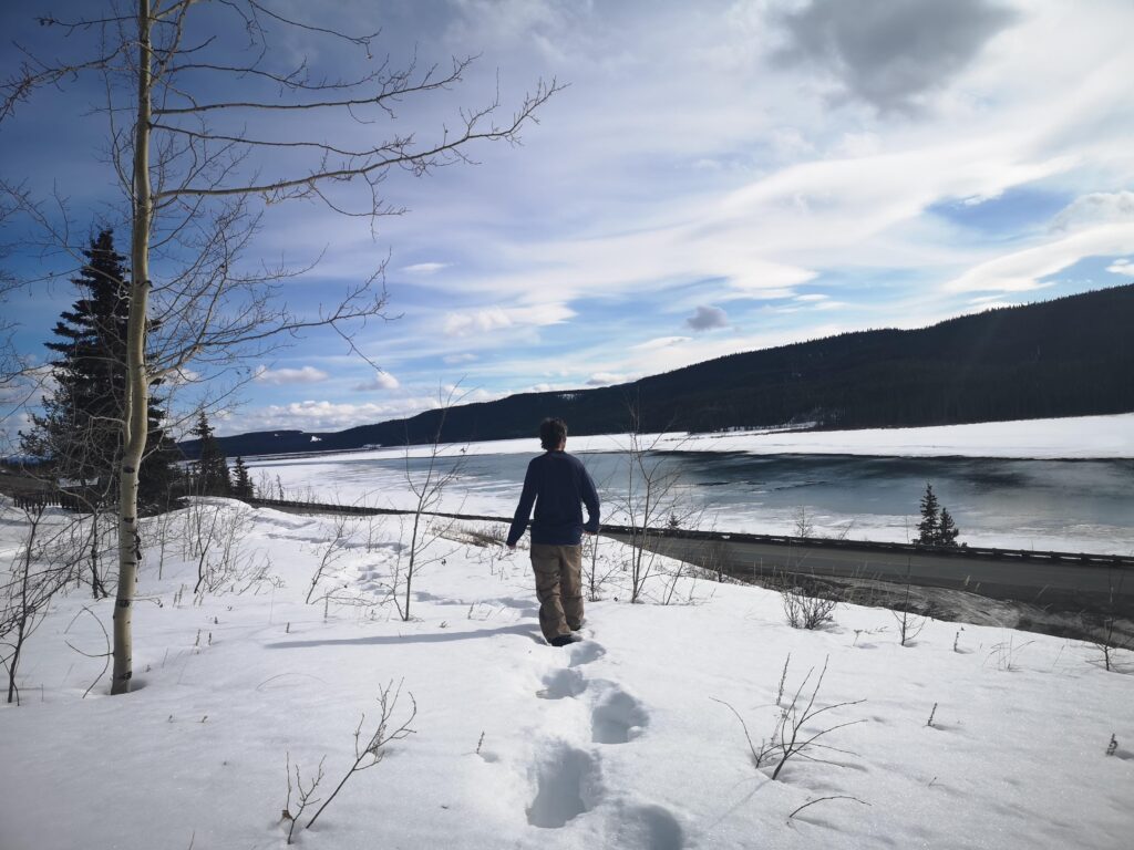 Yukon Whitehorse Etienne Walking Snow