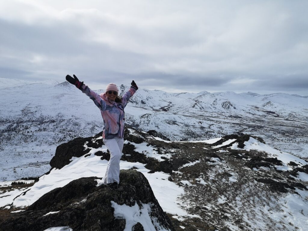 Whitehorse Yukon FishLake Bonneville Peak BonnevillePeak Hike Hiking  Ceri Coat M&MC View